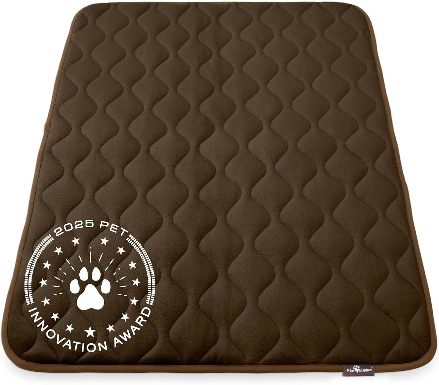 Paw Inspired Washable Padded Crate Mats for Dogs | 29” x 18” Pad, Fits 30-inch Kennels | Leakproof, Waterproof Bottom, Plush Pet Beds (Gray)