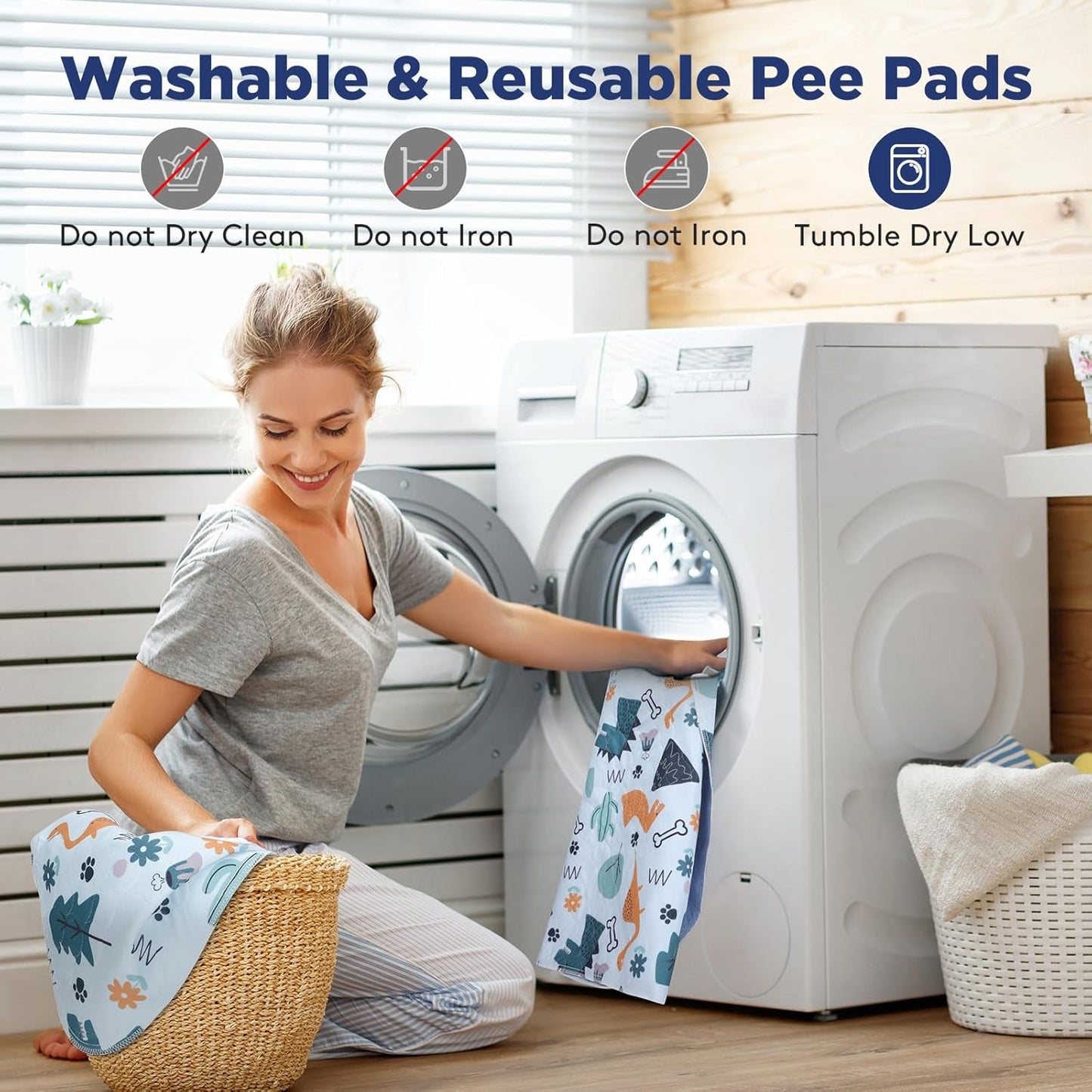 Washable Pee Pads for Dogs, 2 Pack Large 36"x41" Super Absorbent Reusable Dog Training Pads, 100% Waterproof Non-Slip Puppy Whelping Dog Playpen Indoor Pads Mat Pet Supplies