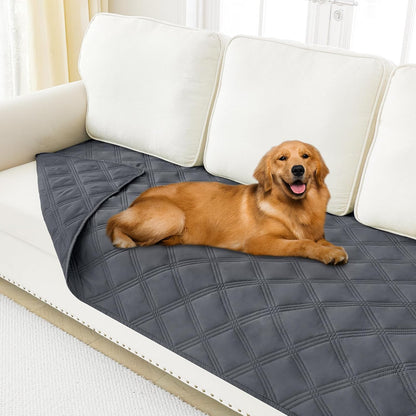 Smiry Waterproof Dog Bed Cover Blanket 30x70, Soft Reversible Pet Blanket, Washable Leakproof Cats Dogs Couch Cover for Sofa, Couch, Furniture, Grey/Dark Grey
