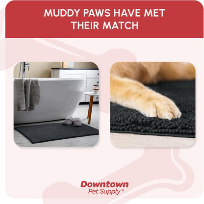 My Doggy Place Dog Mud Mat, 36"x26" Ash – Thick Microfiber Entry Rug for Snow, Mud & Salt – Absorbent, Quick-Dry, Washer-Safe & Non-Slip, Large