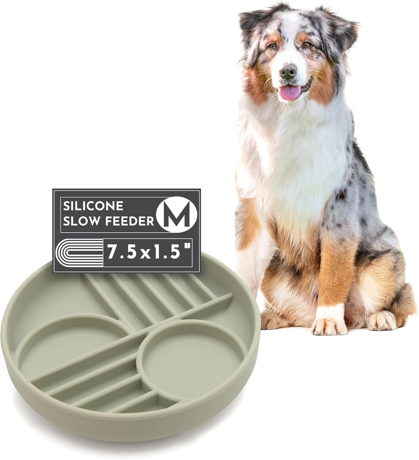 Should We Go? Slow Feeder for Dogs & Puppies, The Slowdown Bowl Silicone Slow Eating, Modern Lick Mat Design, Reduces Gulping, Fits 2 Cups, 7.5” Across x 1.5” Tall, Mealtime Challenge, Medium-Blush