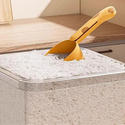 Functional Kitchens Spoon and Sealing Clip Portable Food Scoops for Dog and Cats Food Perfect for Grains and Rice Bag Clip Spoon
