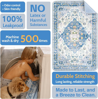 Washable Pee Pads for Dogs, 2 Pack Reusable Puppy Training Pads 40"x26" Super Absorbent Waterproof Dog Training Pads, Non-Slip Potty Pads, Whelping Pads Litter Mat