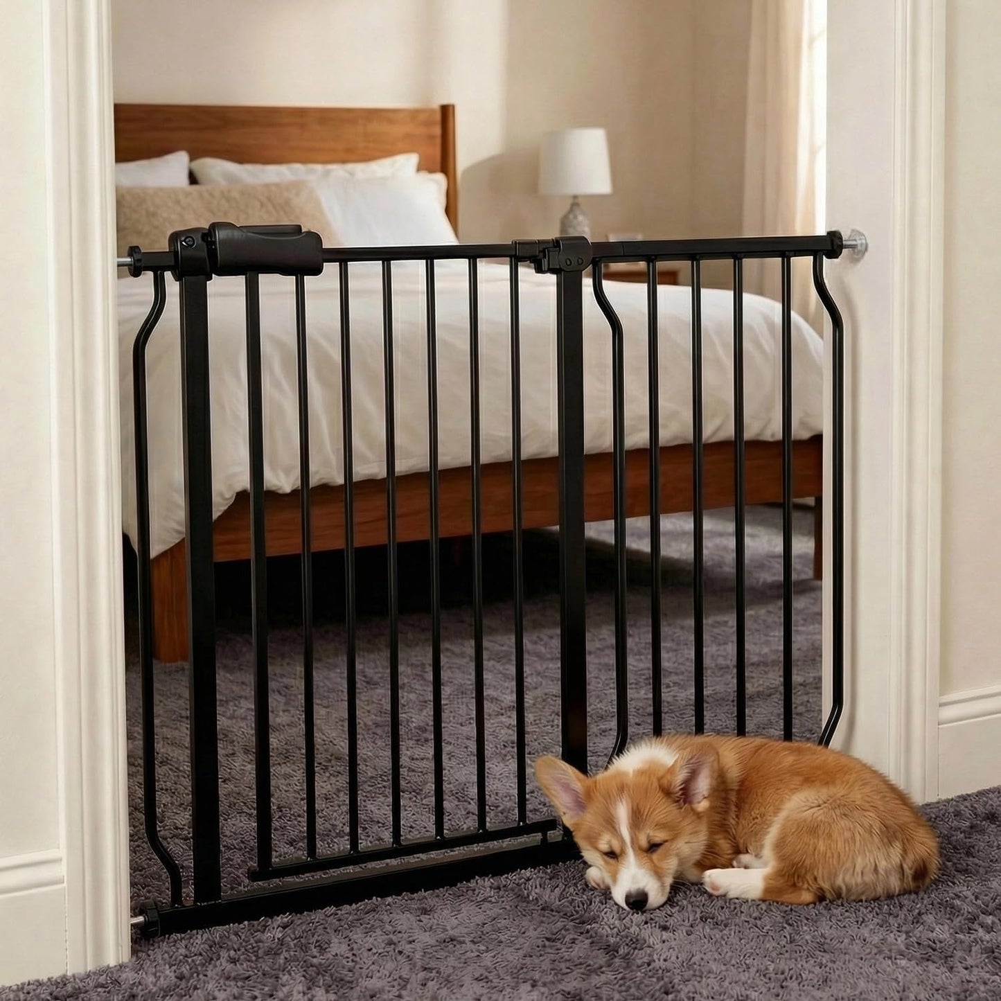 Extra Wide 76.4-81 Inch Large Baby Gates for Stairs, Doorways - No Drilling, Pressure Mounted Pet Gates for Kids & Dogs