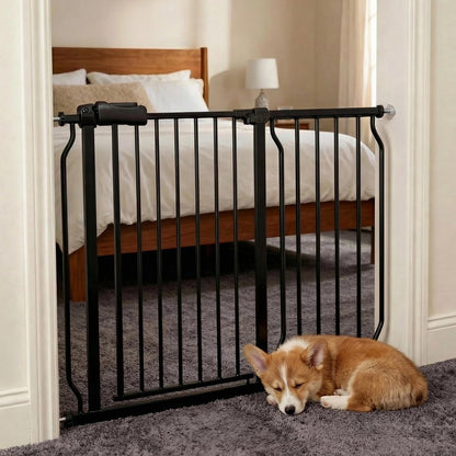 Extra Wide 76.4-81 Inch Large Baby Gates for Stairs, Doorways - No Drilling, Pressure Mounted Pet Gates for Kids & Dogs