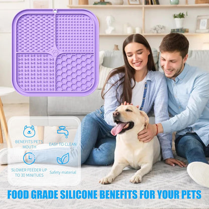 Honomastry Lick Mat for Dogs, Premium Lick Pad with Suction Cups for Dog Anxiety Relief, Slow Feeder Dog Bowls, Bathing, Grooming and Training.