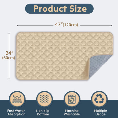 FunFurry Washable Pee Pads for Dogs - 4 Pack Reusable Pee Pads，Waterproof Puppy Pads，Pet Training Pads，Super Absorbent with Dog Paw Shape Non-Slip Backing (Cream, 18" X 24" - 4 Pack)