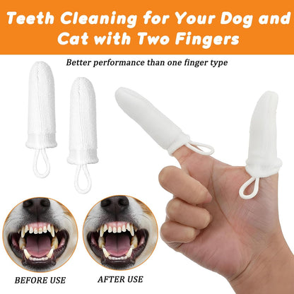 10Pcs Microfiber Soft Dog Tooth Brushing Kit Dog Finger Toothbrush Pet Dental Finger Brush Dogs Cat Teeth Cleaning & Care, Remove Plaque and Tartar