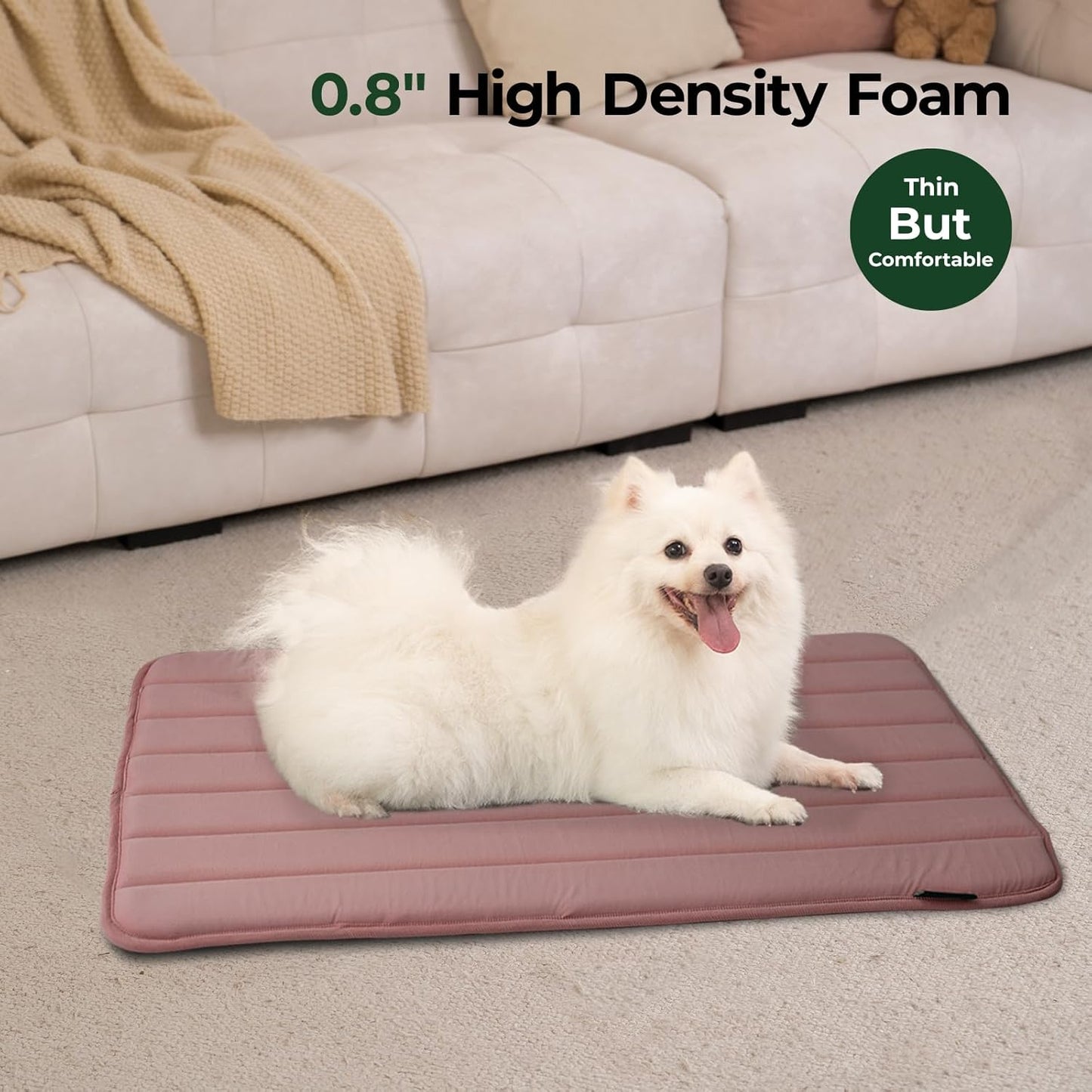 BALANCE Dog Crate Pad, Dog Foam Crate Mat Kennel Pad, Washable Water-Resistant Pet Bed Flat Dogs Cage Mat for Small Dogs
