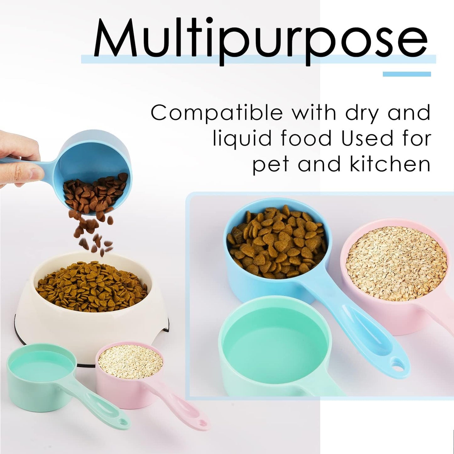 SUPERDESIGN 1 Cup Dog Food Scoop for Container Melamine Measuring Scoop for Dogs Cats Birds and Rabbits Pet Food Feeding Scoop Dishwasher Safe - Yellow