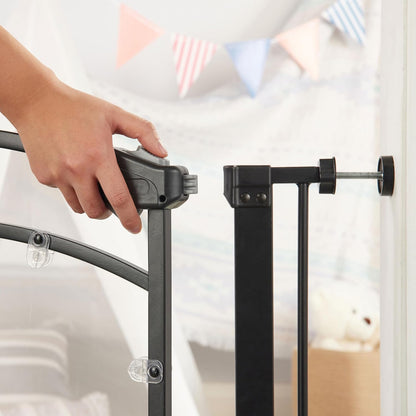 Regalo Safety 30.5-58" Extra Wide Arch Baby Gate with Door, Pressure Mount Walk Through Gate for Doorways & Bottom of Stairs, Babies, Toddlers & Pets, Tested & Safe, American Designed, American Owned