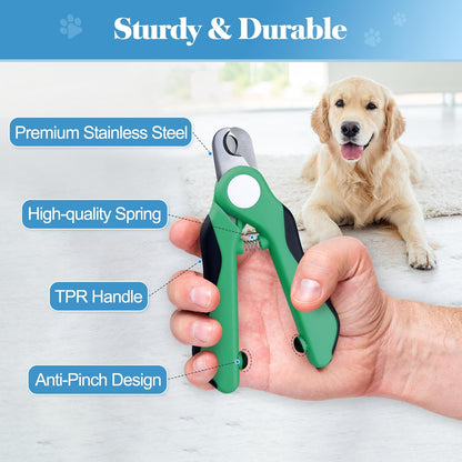 Swihauk Heavy Duty Dog Nail Clippers and Trimmers, Professional Pet Nail Clippers with Nail File for Dogs Cats Small Animal, Claw Clippers with Safety Guard to Prevent Over-Cutting, Blue