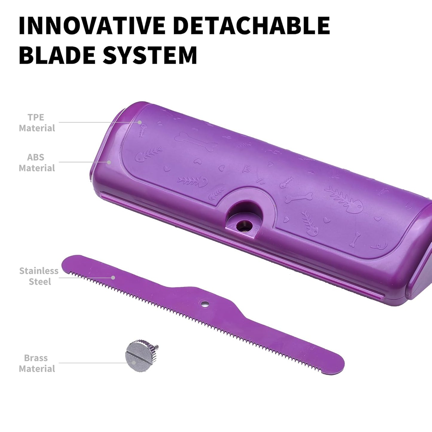 Dog Deshedding Brush & Shedding Blade, Dog Brush for Shedding, Undercoat Grooming Tool for Short & Medium Fur & Double Coats, Replaceable Metal Blade, Black