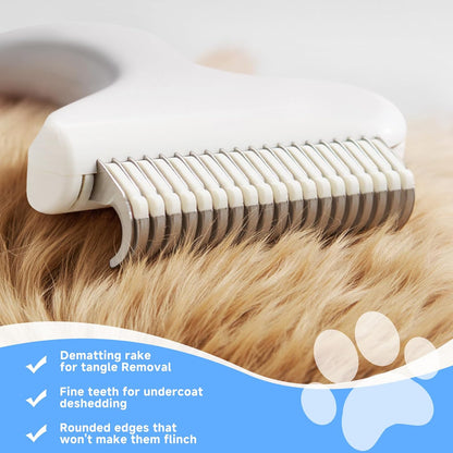 Pet Steam Brush for Dog & Cat - 3-in-1 Steam Grooming Brush for Shedding & Hair Removal - Self Cleaning Spray Comb with Mist for Long Haired Pets - Includes 1*Waterless Shampoo, Blue.