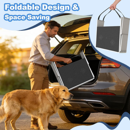 Dog Steps for Car & SUV – 5-Step Foldable Pet Stairs for Large Dogs, Non-Slip Heavy-Duty Plastic Dog Stairs, Lightweight & Portable Vehicle Access, Great Alternative to Dog Ramp for Truck