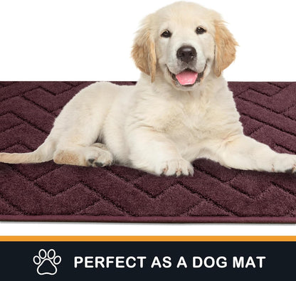 PURRUGS Dirt Trapping Door Mat 20" x 31.5", Non-Slip Machine Washable Entry Rug, Dog Doormat, Indoor Front Door Mat, Super Absorbent Entryway Rug for Muddy Shoes & Paws, Taupe