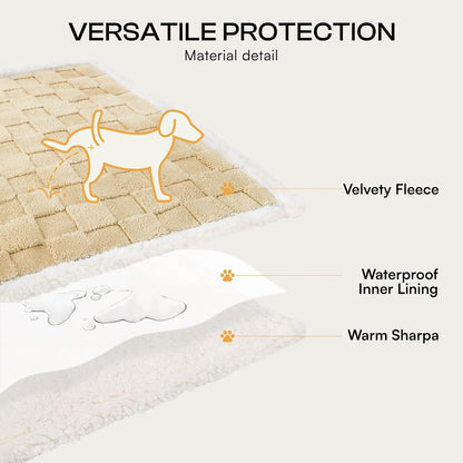 Luciphia Waterproof Dog Blanket, Leakproof Small Pet Blanket for Couch Sofa Bed Furniture Cover Protector, Washable Soft Sherpa Fleece with 3D Jacquard, Cozy Calming Reversible, Gray White, 40"x28"