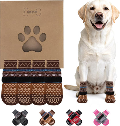 KOOLTAIL Dog Socks Shoes for Hot Pavement to Prevent Licking Paws, Winter Dog Boots&Paw Protector for Hardwood Floors Anti Slip,Traction Control Grip Booties for Small Medium Large Senior Dogs,Black M