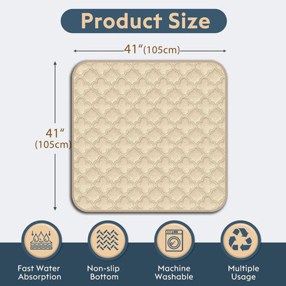 FunFurry Washable Pee Pads for Dogs - 4 Pack Reusable Pee Pads，Waterproof Puppy Pads，Pet Training Pads，Super Absorbent with Dog Paw Shape Non-Slip Backing (Cream, 18" X 24" - 4 Pack)