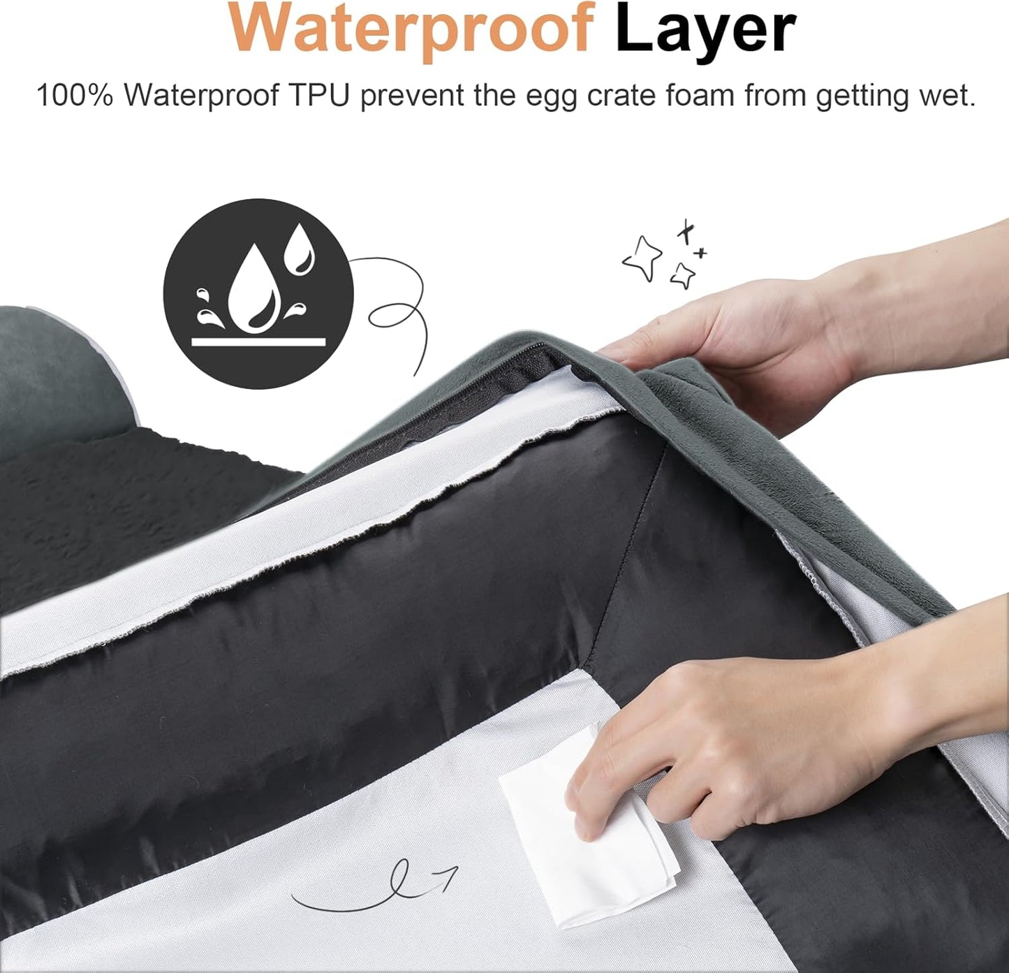 Large Dog Bed Orthopedic Washable: Beds Bolster XL Bed Large Big Dogs Memory Foam Couch Sofa Waterproof with Removable Cover