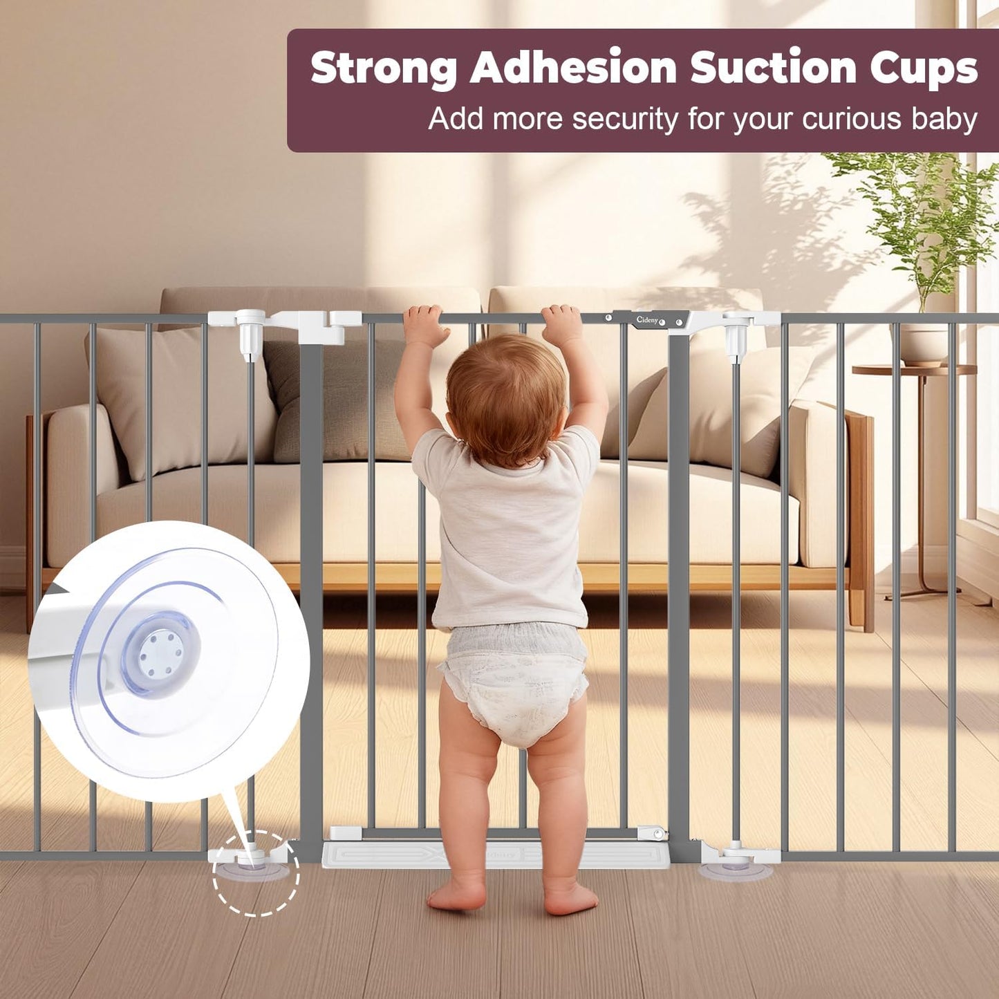 29.4-78" Extra Wide Baby Gate, Long Dog Gates Indoor for Doorways Stairs, Essential Large Safety Gate for Child Toddler with Anti-Trip Pedal, Adjustable Pet Gate, 28" Tall 3 Metal Panels Black