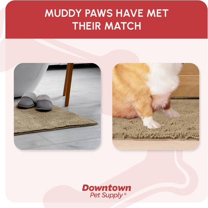 My Doggy Place Dog Mud Mat, 36"x26" Ash – Thick Microfiber Entry Rug for Snow, Mud & Salt – Absorbent, Quick-Dry, Washer-Safe & Non-Slip, Large