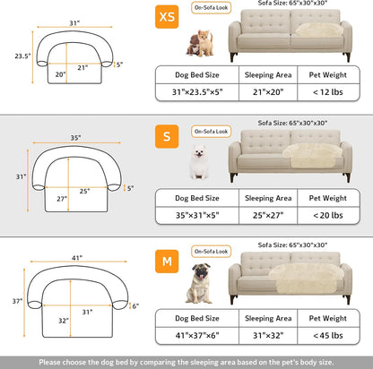 Calming Dog Bed Fluffy Plush Dog Mat for Furniture Protector with Removable Washable Cover for Large Medium Small Dogs and Cats (Large, Light Grey)