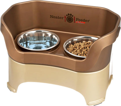 Neater Pet Brands Neater Feeder Deluxe Mess Proof Dog Bowls Elevated for Large Dogs Over 40 lbs, Made in USA, No Spill Raised Dog Food Bowl Stand Feeding Station, Food and Water Bowl Set, Black