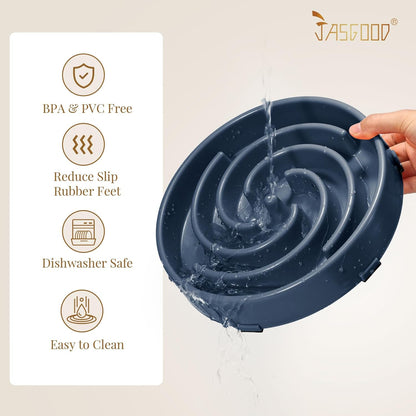JASGOOD Slow Feeder Dogs Bowl for Large Medium Dogs,Anti-Gulping Pet Slower Food Feeding Bowls Stop Bloat,Preventing Choking
