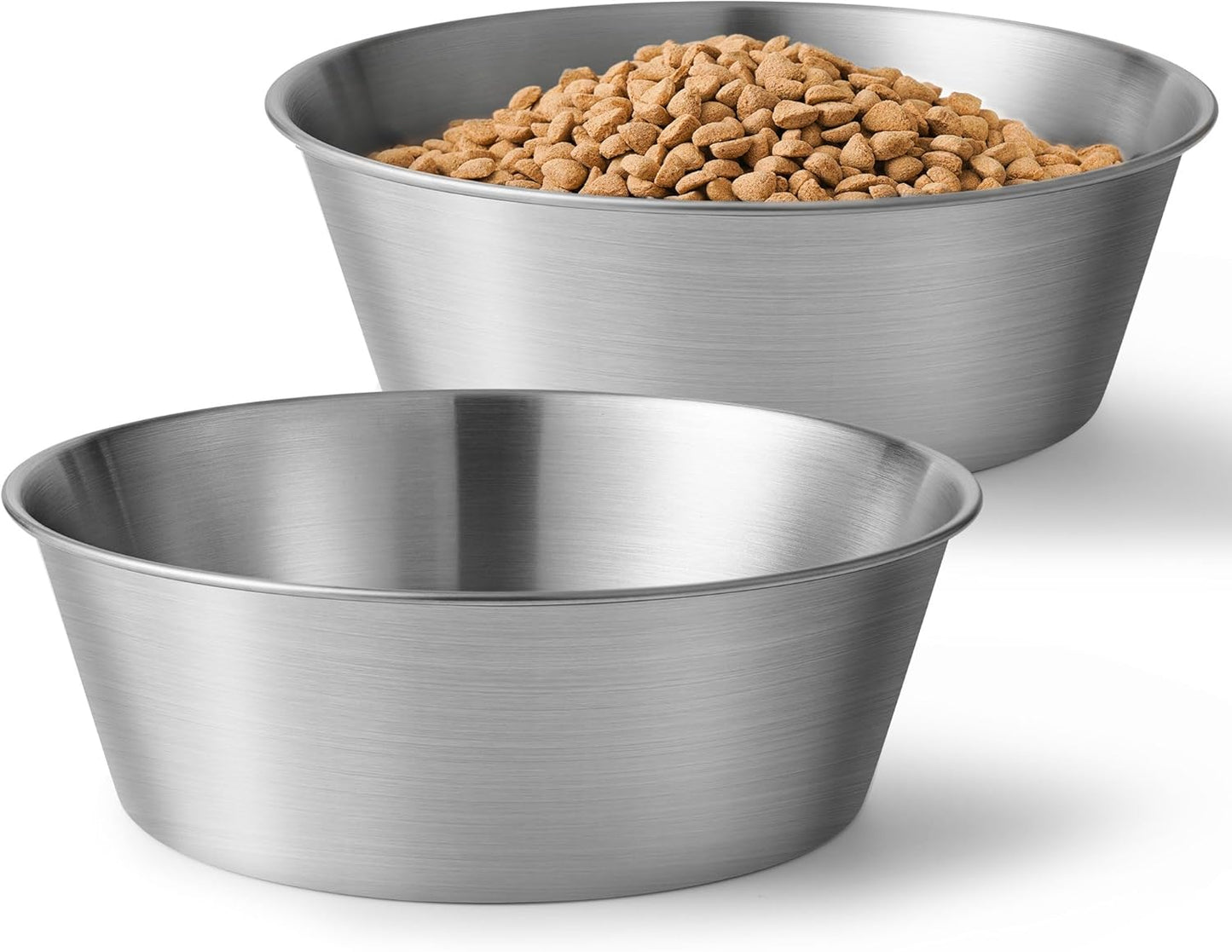 Elevated Dog Bowls for Medium&Small Dogs - Stainless Steel 48oz/6 Cups Raised Feeder with Non-Slip Base, Dual Food & Water Bowls 2-Pack