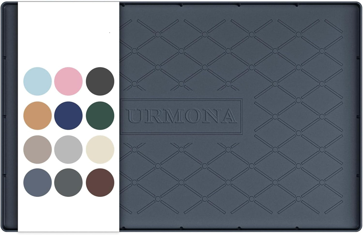 URMONA Under Sink Mat for Kitchen Waterproof, 34" x 22" Silicone Under Sink Mat for Shelf Liner Organizer, Cabinet Sink Protector Under Sink Liner for Bottom Kitchen, Bathroom(Light Grey)