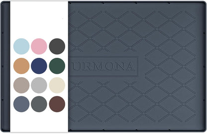 URMONA Under Sink Mat for Kitchen Waterproof, 34" x 22" Silicone Under Sink Mat for Shelf Liner Organizer, Cabinet Sink Protector Under Sink Liner for Bottom Kitchen, Bathroom(Light Grey)