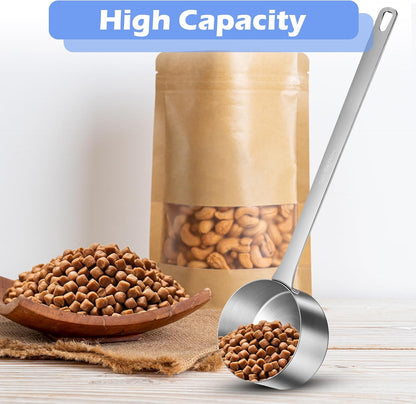 1 Cup Dog Food Scoop,Scoop for Dog Foods with 7.8'' Long Handle,Stainless Steel Dog Food Measuring Cups for Pet Foods,Easy to Clean (1CUP)