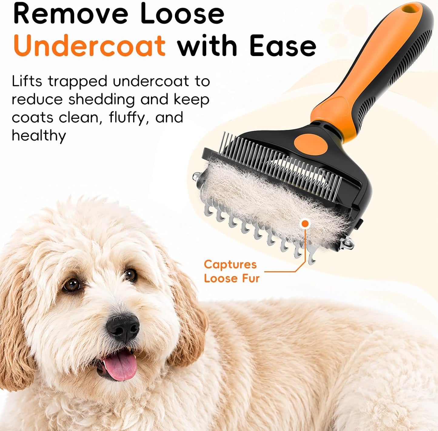 3-in-1 Professional Pet Grooming Brush for Dogs & Cats – Dematting Comb, Undercoat Rake & Deshedding Tool for Long & Short Hair, Heavy Shedding & Matted Fur (Blue)