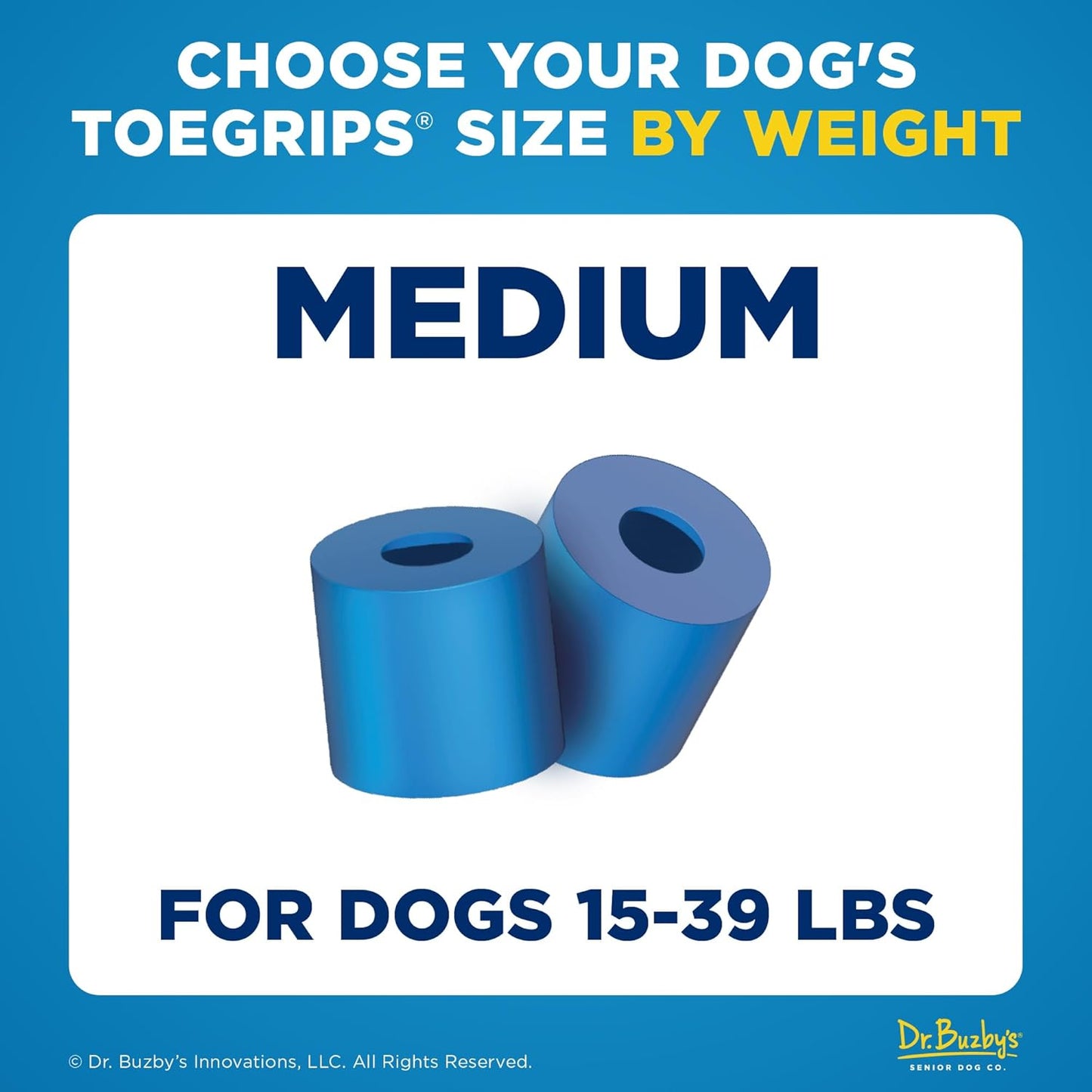 Dr Buzby's Large ToeGrips for Dogs - Instant Traction on Wood/Hardwood Floors - Anti Slip Relief - Grippers for Senior Dogs - Stop Sliding Instantly - Rubber Nails for Paws - 1 Pack (20 Grips)