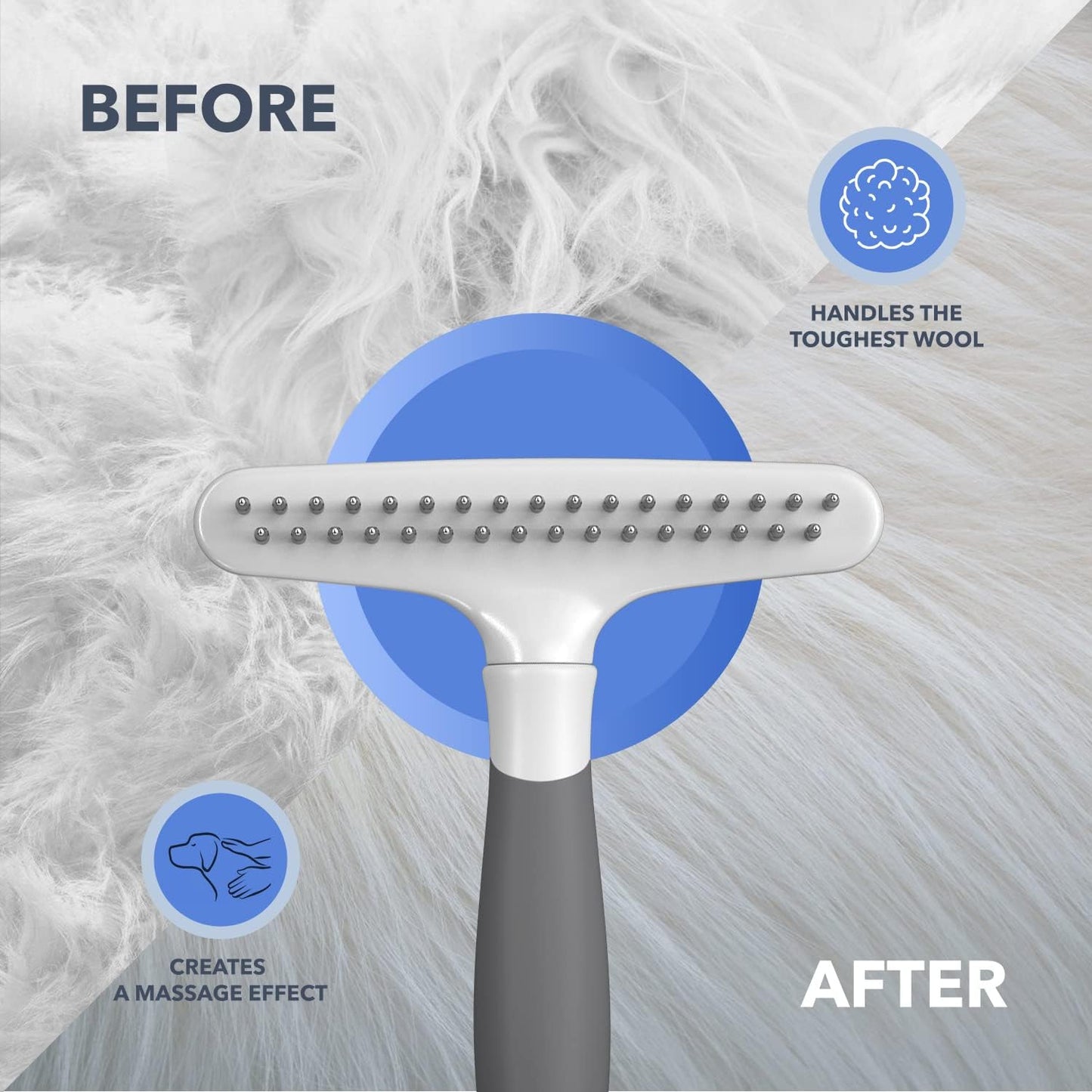 DOGI Deshedding Brush Comb - Undercoat Rake for Dogs, Cats, Short, Long Hair Coats - Double Row Stainless Steel Pins - Reduce Shedding by 90% (Green)