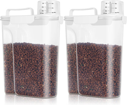 TBMax Dog Food Storage Container 5-7 lbs, Airtight Cat Food Container with Larger Spout & Measuring Cup, Portable Pet Food Storage Dispenser for Small Animal Kibble Storage, Bird Seed Container