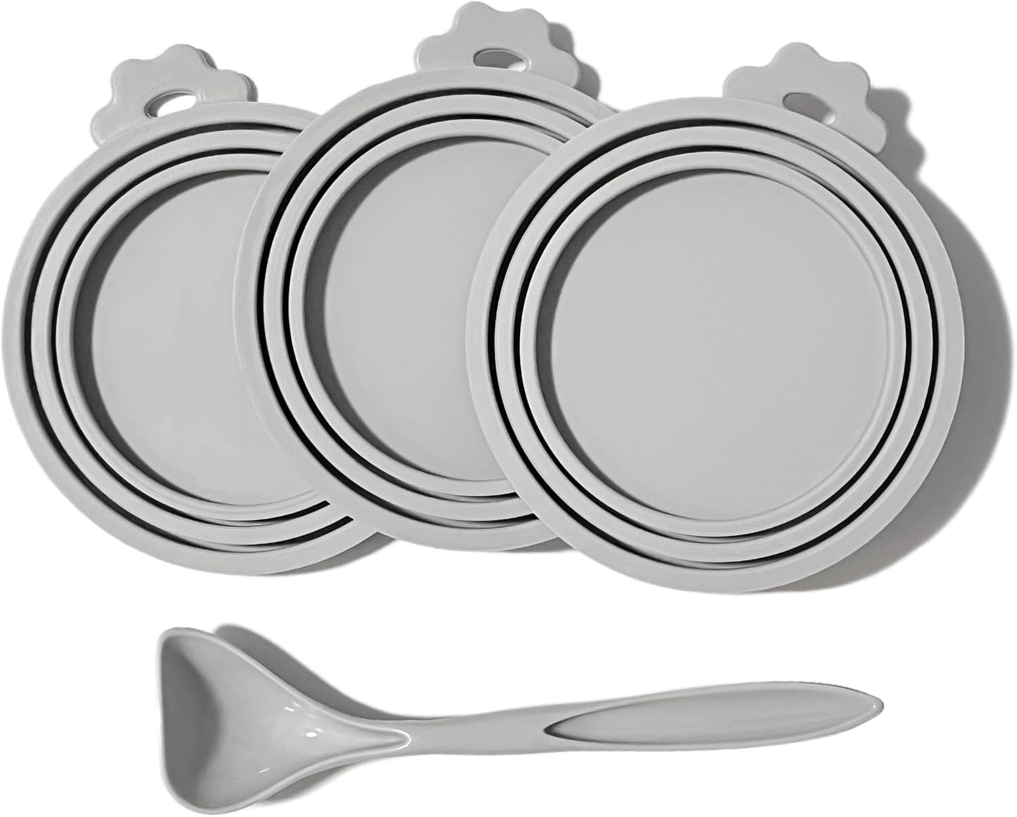MoPawKT- Pet Food Can Covers, Silicone Can Lids for Cat/Dog Food, Universal 3 Sizes for Most of Standard Food Cans, BPA Free Reusable (2 lids+1 spoon)