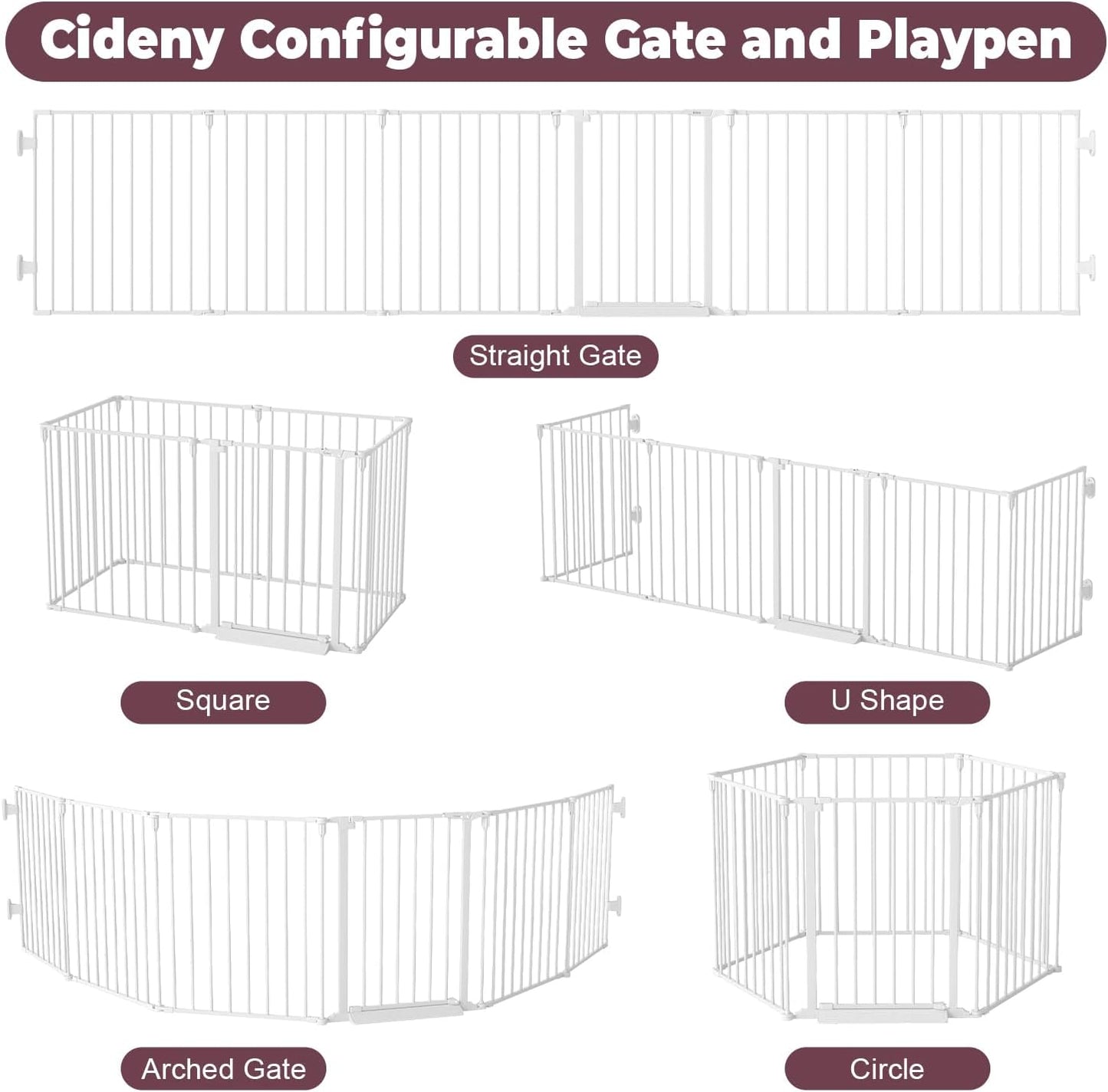 29.4-78" Extra Wide Baby Gate, Long Dog Gates Indoor for Doorways Stairs, Essential Large Safety Gate for Child Toddler with Anti-Trip Pedal, Adjustable Pet Gate, 28" Tall 3 Metal Panels Black