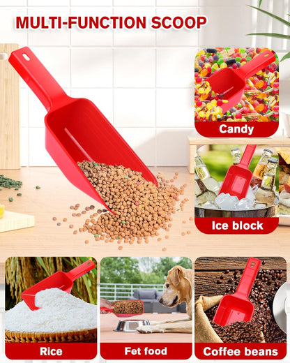 2 Cup Dog Food Scoop(2 Pack), Plastic Pet Food Scoop with Measuring Lines for Accurate Pet Food Portions,Dishwasher Safe (Black)