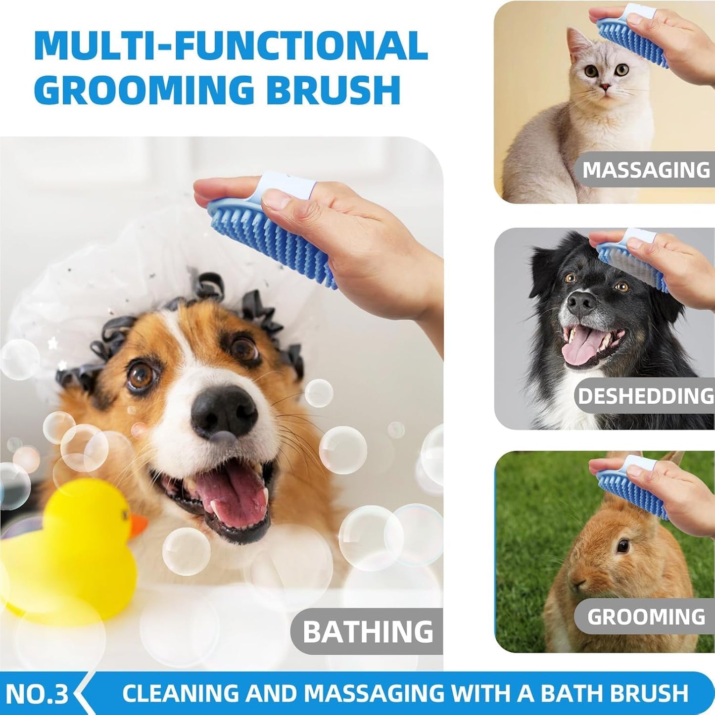 Dog Brush for Shedding,6 PCS in One Pet Slicker Hair Brush Kit Organizer Bag - Dog Cat Grooming Deshedding Undercoat Rake Brush Comb for All Small Large Dogs Cats Grey