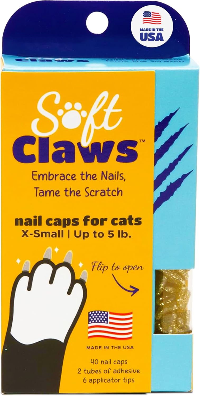 Soft Claws Nail Caps for Dogs with Non-Slip Design Made in USA - 40 Dog Nail Covers for Long-Lasting Protection of Floors and Furniture - Silver, XX-Large