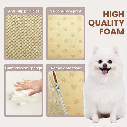 Dog Stairs for Small Dogs, 3 Tiers High Density Foam Dog Ramp, Extra Wide Non-Slip Pet Steps for High Beds Or Couch, Soft Foam Doggie Ladder for Dogs Injured, Older Pets, Small Cats