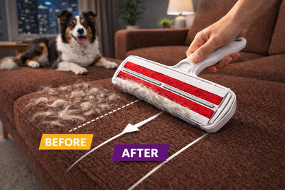 Pet Hair Remover - Reusable Cat and Dog Hair Remover for Furniture, Couch, Carpet, Clothes, Car Seats or Bedding - Portable Lint Rollers, Self-Cleaning Base Dog and Cat Fur Removal Tool