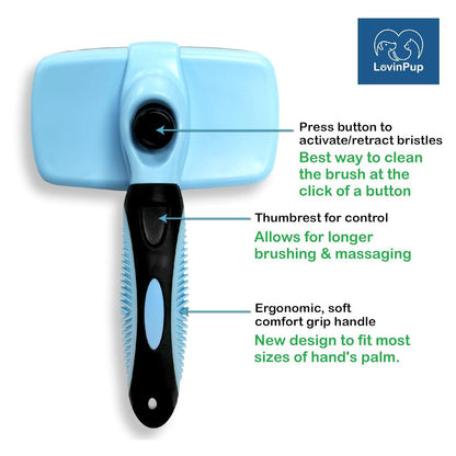 Pet Mat Remover – Professional Dematting Comb for Dogs and Cats – Stainless Steel Rounded Teeth for Gentle Knot & Tangle Removal – Dog Dematting Tools & Dog Grooming Supplies