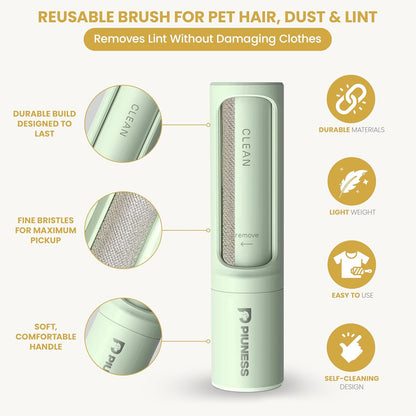 Pet Hair Remover Roller – Reusable Lint Roller for Cat & Dog Hair on Furniture, Couch, Carpet, Car & Bedding – Portable, Eco-Friendly