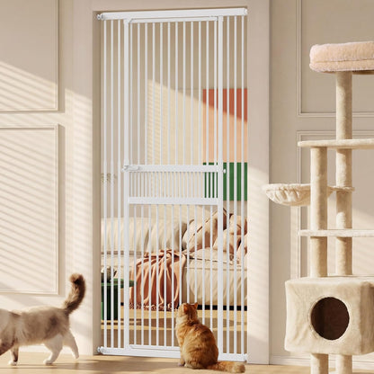 Gardner Pet Extra Tall Cat Gate 49"-86" Adjustable Height, Tall Pet Gate for Doorways/Hallways with 27.5"-37" Adjustable Width Baby Gate with 4 Extensions Kits, No Drilling Pressured Mounted (Black)