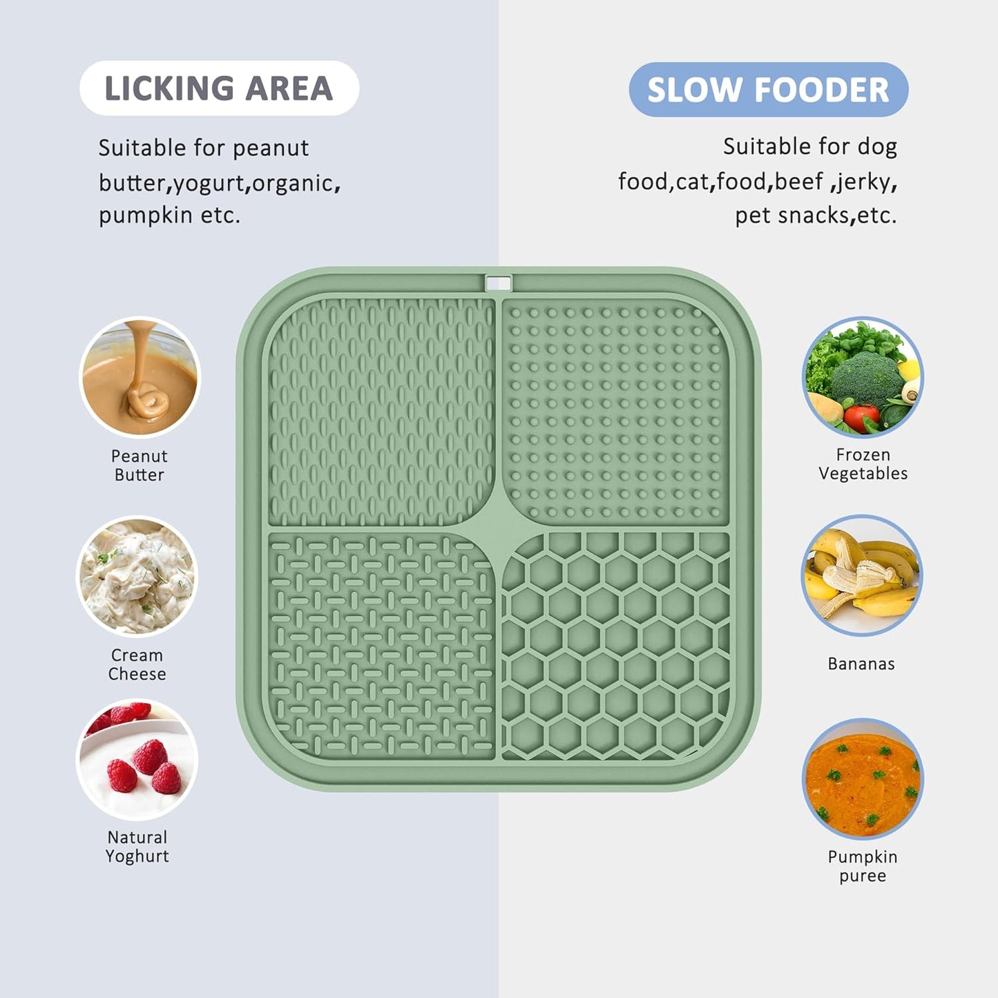 ChefAide 2 Pack Lick Mat for Dogs,Cats,Upgraded 8.5×8.5 inches Licking Mats with Suction Cups,Slow Feeder Licking Pad for Anxiety Relief and Boredom Reducer,Suitable for Dog Training Set 3