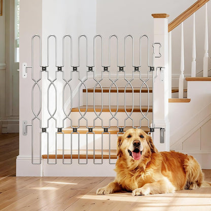 Snagle Paw Extra Tall Metal Retractable Door Barrier, 28.4" Wide 35" Tall Safety Dog Gate for Front Door,Easy Install Retractable Pet Gate for Recreational Vehicle,Doorways