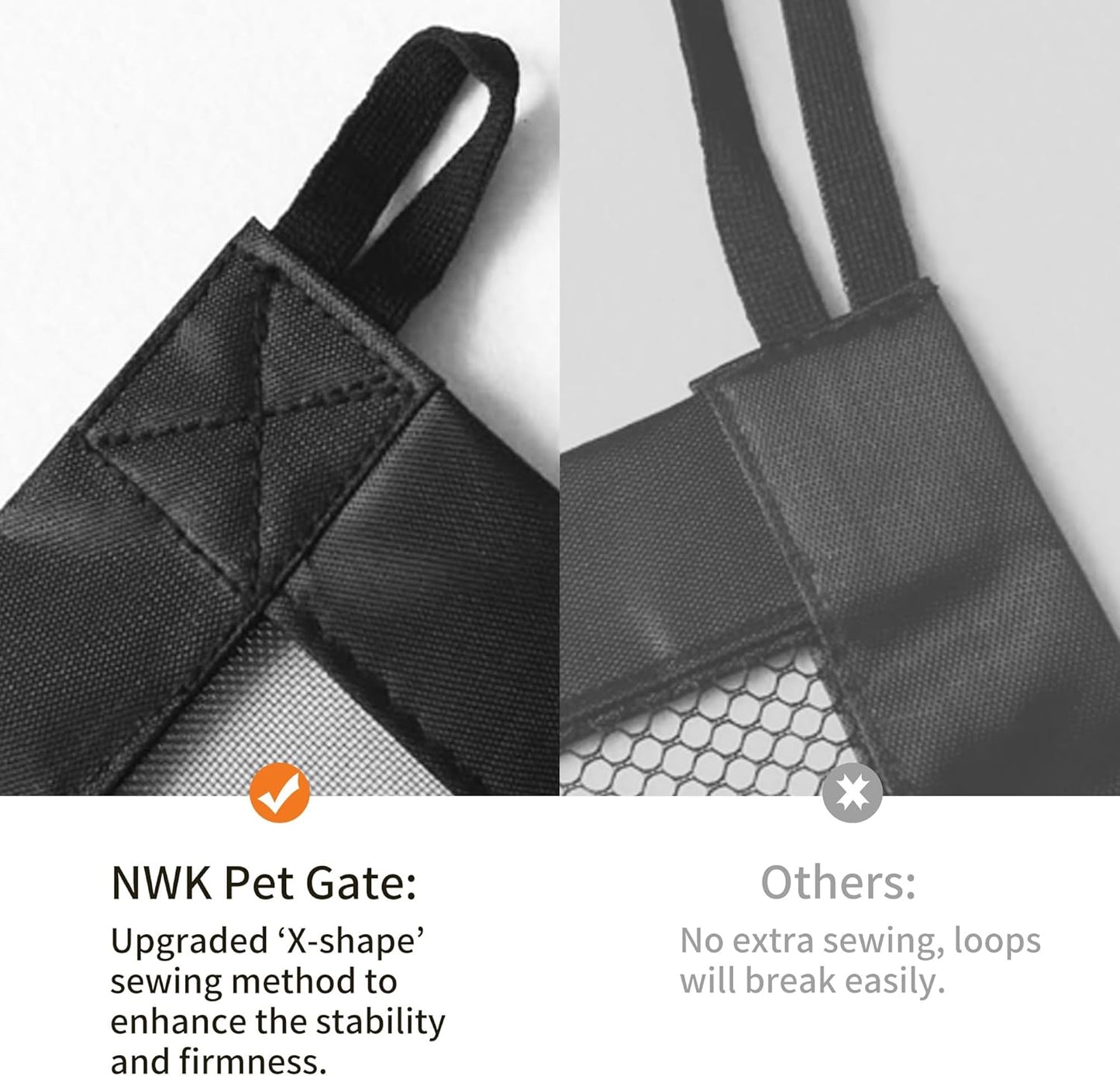 NWK Magic Dog Gate for Stairs Pet Gate for The House Providing a Safe Enclosure for Pets to Play and Rest, 6 Hooks Design (30'' X 43'')